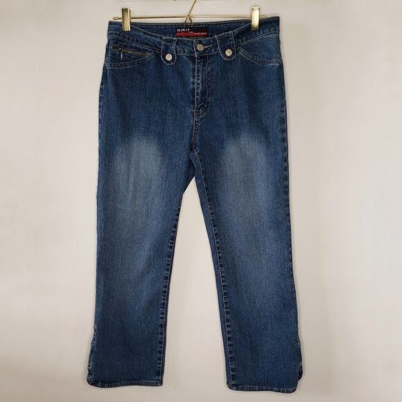 KIKIT High Waist Cropped Jeans button detail sz 8 - Picture 4 of 8